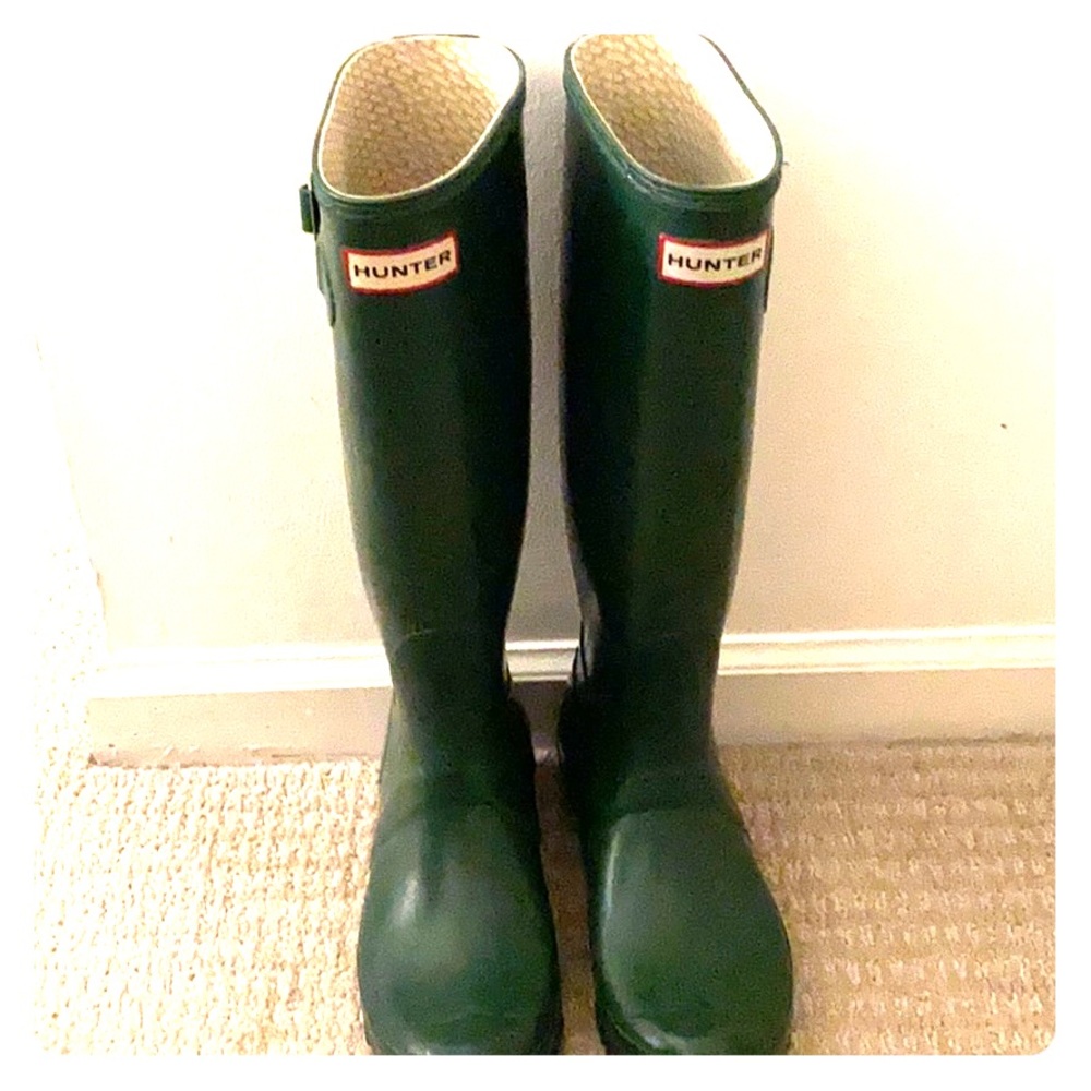 Iconic Tall Green Hunter Boots Size 7